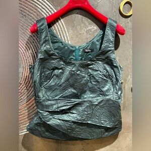 Vera Mont Textured Teal Sleeveless Blouse size 8